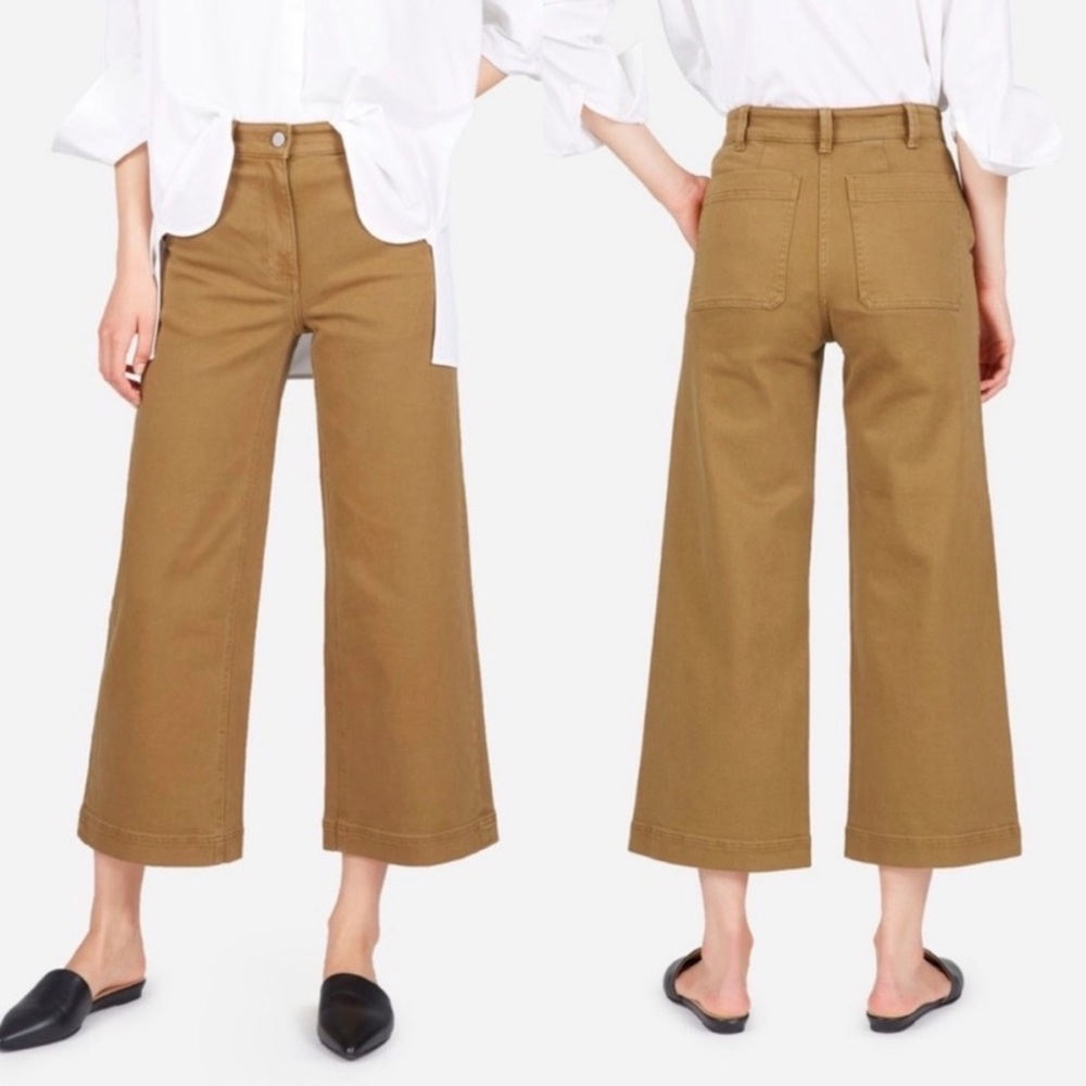 Everlane The Wide Leg Crop Pants Ochre Brown